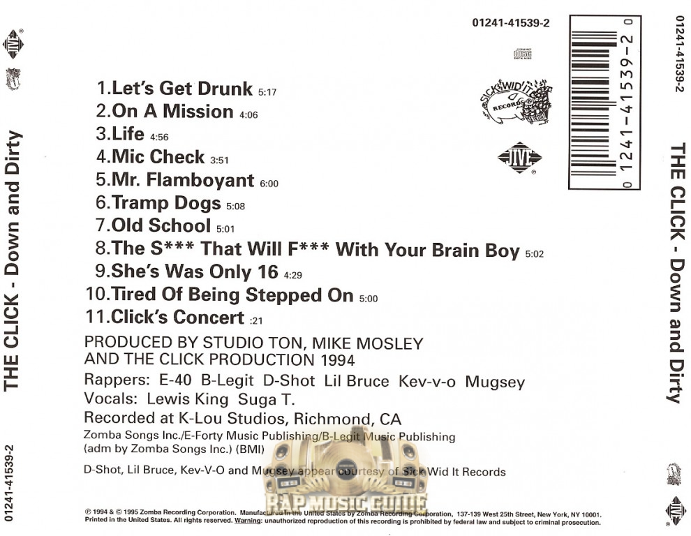 The Click - Down And Dirty: 4th Press. CD | Rap Music Guide